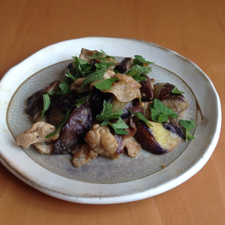 豚肉なすしいたけの大葉みそ炒め レシピ 作り方 By ちーたまちー 楽天レシピ